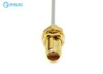 0-20GHZ SMA Female Bulkhead To MMCX Right Angle Male RG405 086 Semi-Rigid RF