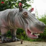 Animatronic Hippopotamus , 4m Full Size Hippo For Amusement Park