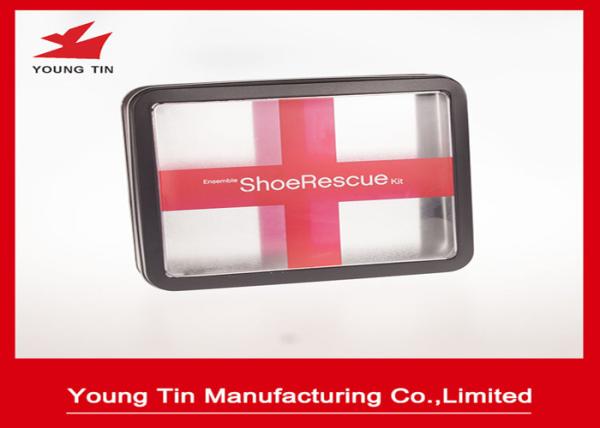 Gifts Packaging Rectangular Metal Containers , Plain Storage Tins Clear Window