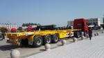 Goose Neck 3 Axle Low Bed Trailer Equipment , Low Bed Semi Trailer Yellow Color
