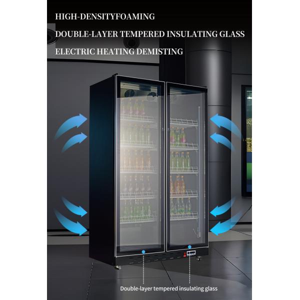 Customized Double Door Frost Free Upright Fridge in Light Color Purple