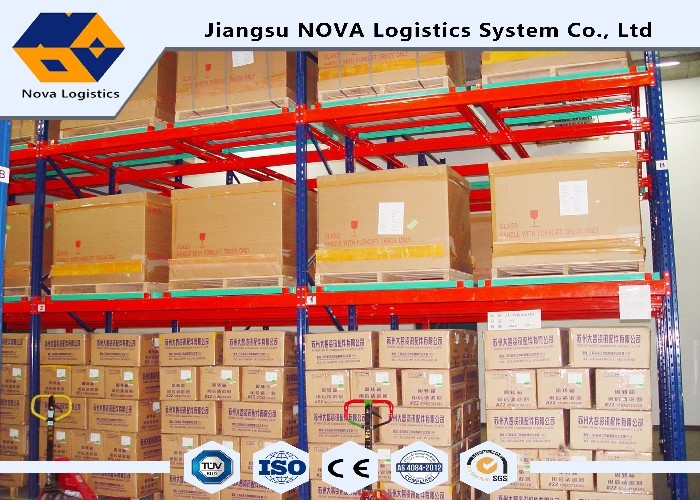 Conventional Push Back Rack Deep Four Pallet Racking Storage For Logistics Centers