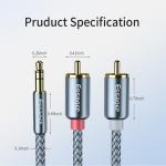 Audio Cable Adapter Aux To 3.5mm Jack RCA Cable For TV PC Amplifiers DVD Speaker