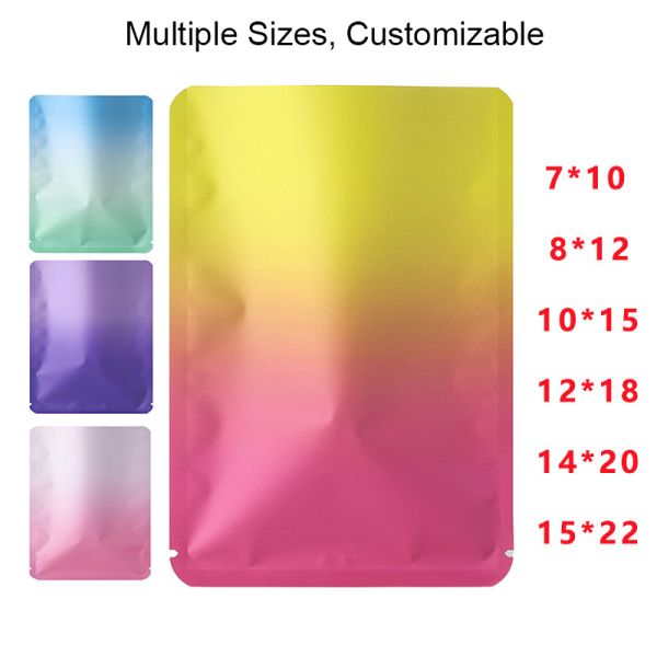 Custom Print PET PE Plastic Matte Bag Gradient Colorful Blind Bags Heat Seal Ziplock Pouches for Mystery Gifts & Cosmetics