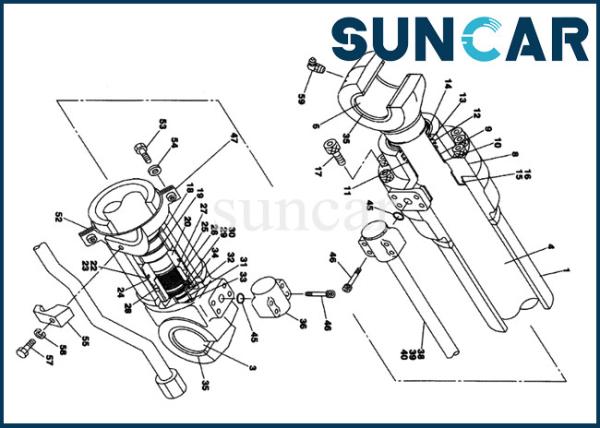LZ00449 Heavy Equipment CX130 CX135SR CASE Seal Kit excavator arm cylinder