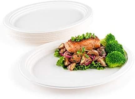 Natural Biodegradable Sugarcane Bagasse Plates , Microwavable Dessert Paper