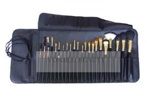 China 22Pcs Professional Makeup Brush Set Elegant Blue Roll Pouch With Belt Strap Closure on sale