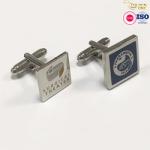 Blank Metal Cufflink Gold Silver Plated Laser Logo Soft Enamel Square Shape