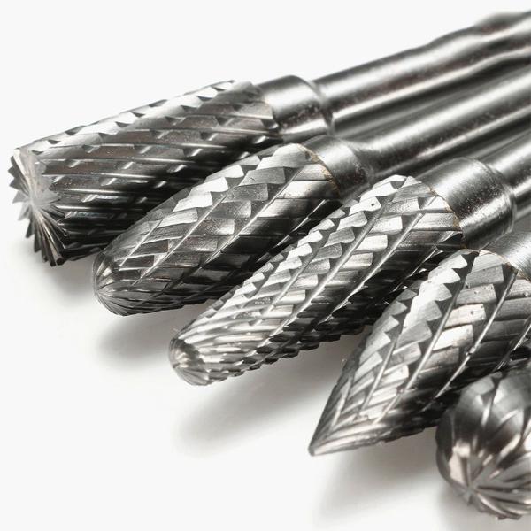 5PCS Unicolor Carbide Burrs Set 1/4 Inch 6mm Shank Double Cut Rotary Die Grinder