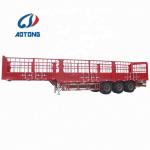 3 Axles 60 Tons Truck Open Cargo Flatbed Stake Fence Trailer with 2" JOST King