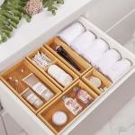 Luxury Bamboo Drawer Organizer - Multifunctional Drawer Organizer for Kitchen,