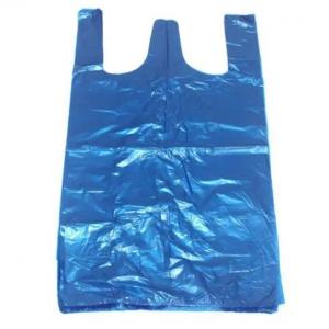 Wholesale OEM Blue Vest Style Plastic Carrier Bags 0.03mm Thickness Large Plastic Grocery Bags from china suppliers