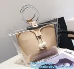 PVC transparent shopping bag, Zipper PVC Vinyl Tote Shopping Bag, PVC shopping