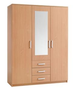 Wholesale Particle Board 3 Shutter Sliding Wardrobe Built In Closet For Small Bedroom from china suppliers