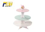 Stylish High - End Cardboard Cake Display Round Shape UV Coating For Birthday