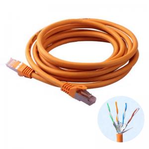 China Orange 1000ft Length Cat7 600MHz 10gbps Ethernet Cable on sale