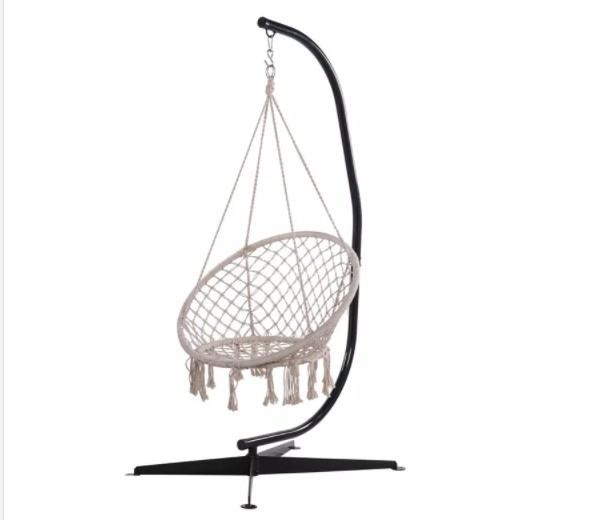 Outdoor Sturdy C Frame Solid Steel Hammock Chair Stand for Modern Design and