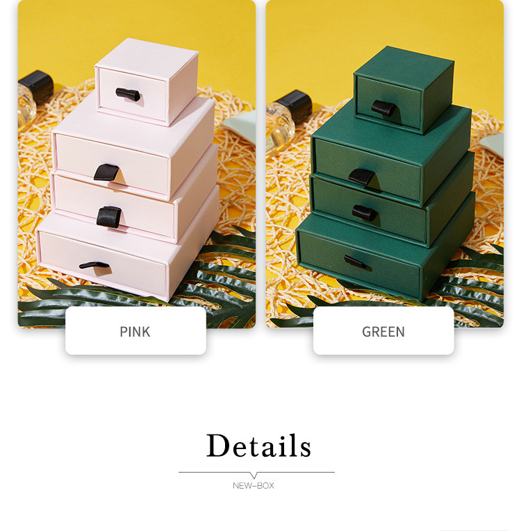 Cardboard Jewelry Drawer Storage Box Packaging Box Customized Logo With Velvet Insert