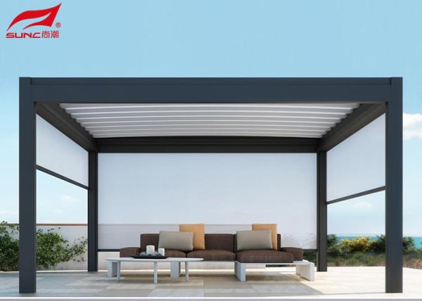 Outdoor Modern Motorized Retractable Roof Backyard Pergola With Customized Frame