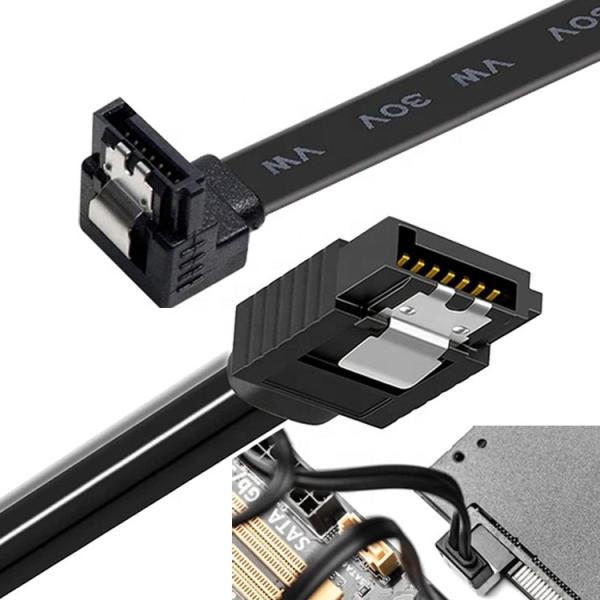 High Speed 6Gbps Locking Latch Right Angle Sata III 3.0 Power Extension Cable