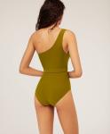 Tiered Layer Tie a Knot Front Top With Low waist Bikini swimsuit high cut