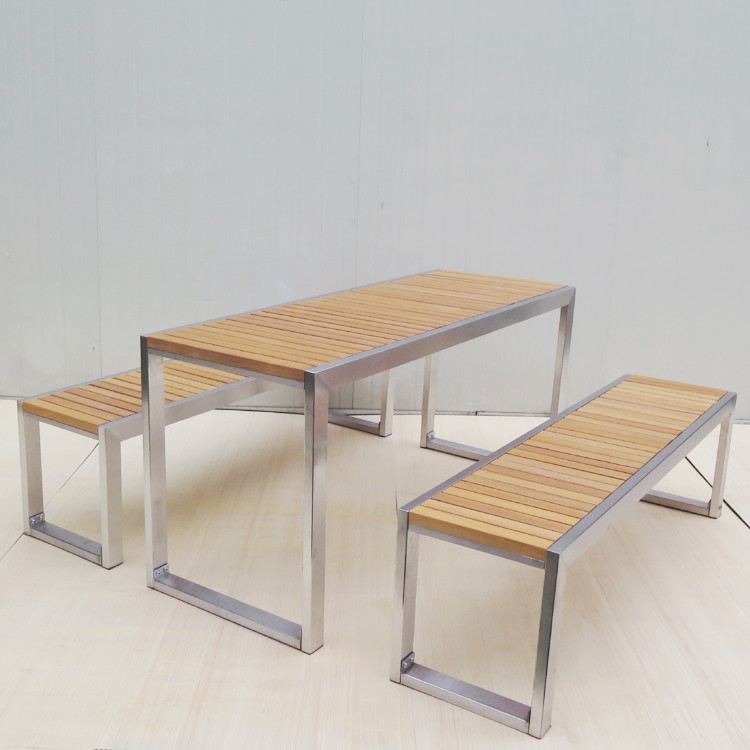 SS304 Feet 2130mm Picnic Table Bench Set