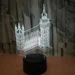 Building Big Ben 3D Night Lights Colorful custom picture Vision Gift Acrylic