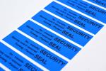 Matte Blue Tamper Proof Seal Security Sticker 56um 1mil Non-Transfer Tamper