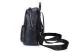 Real Cow Leather Multifunctional Bag , Large Capacity Student Black Backpack