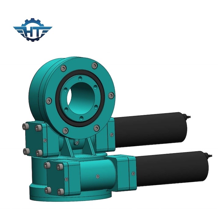 Dual Axis Small Slew Drive With 24VDC Brushed Motor For Solar Tracking System