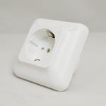 Alexa Compatible EU WIFI Wall Socket 80*80*65 Mm White Crystal Glass Panel