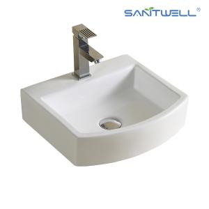 Wholesale AB8299 White above counter basin ceramic basin Vessel Sink Washing Basin Countertop Ultra Thin Edge Bathroom Art Basin from china suppliers