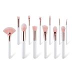 12PCS Cosmetic Makeup Brush Set Cruelty Free Rose Gold Ferrule