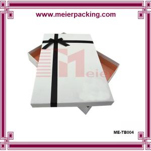 China Bespoke big size grey paper white printing bridesmaid dresses packaging Box with bow tie on sale