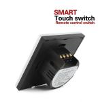 2 Gang 1 Way Wall Touch Switch, White Crystal Glass Switch Panel, EU Standard,