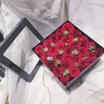 Custom Luxury Valentines Gift Real Preserved Rose Decorative Flower In Round and
