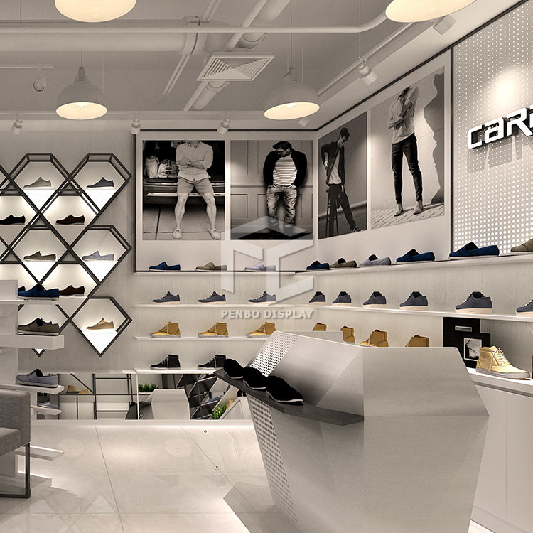 16mm Thick MDF Shoe Display Racks For Retail Store EPE Cotton Packaging
