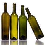 Other Beverage 750 Ml Red Wine Glass Bottle with Cork Top and Dead Leaf Yellow