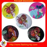 Tin / plastic / metal promotional pin, Button rectangular, oval 3D Flashing