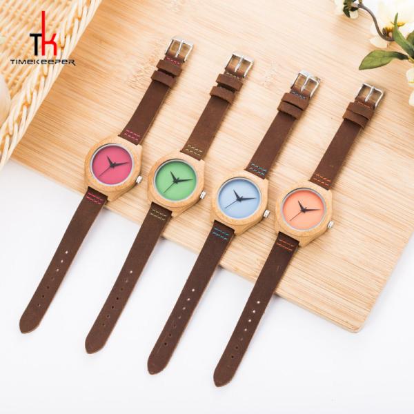 Wholesale cheap watch Circle wooden case Japan miyota quartz movement oem custom