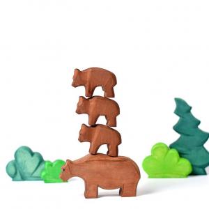 Wholesale OEM Stackable Small Wooden Animal Figurines Carefully Crafted For Kids from china suppliers