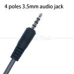 1M USB A Male to 4 Poles 3.5mm Audio DC Jack Charger Cable for Car Speaker