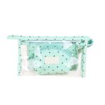 Women Portable Canvas Plastic Travel Toiletry Pouch Set