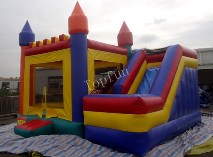 Funny Inflatable Jumping Castle , Custom Commercial Playground Slides