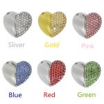 Customized Design Aluminium Diamond Heart Shape Jewelry USB flash drive 2Gb 2.0