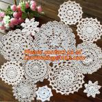 Crochet Tablecloth Colorful flower Placement, Doilies Cup Mat Pad, Crochet