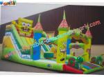 Cute Spongebob Commercial Inflatable Slide , Inflatable Bouncer Castle Slide For