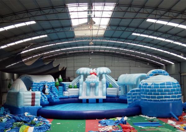 Fun Inflatable Amusement Park Giant Ice World Antarctic Penguin Water Amusement