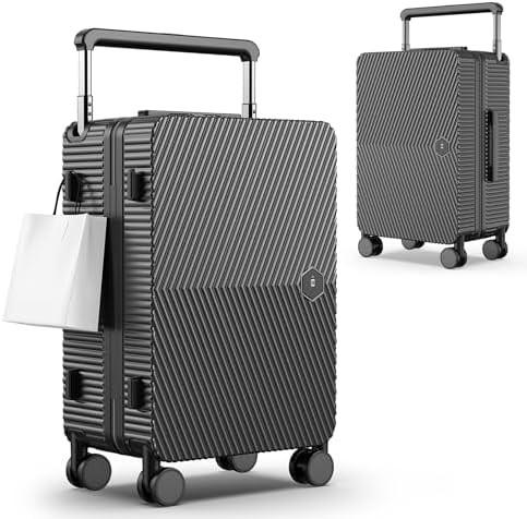 Carry On Luggage, Hard Shell Suitcase With 360°Spinner Wheels, Airline Boarded