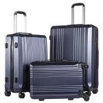 ABS Waterproof Travel Luggage Hardside Trolley Suitcase Double Zipper TSA Lock 4